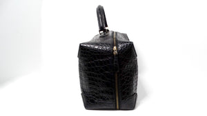 Hermes 2013 Black Mailbox Cube Q Square Porosus Crocodile Leather Handbag