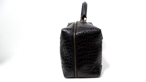 Hermes 2013 Black Mailbox Cube Q Square Porosus Crocodile Leather Handbag