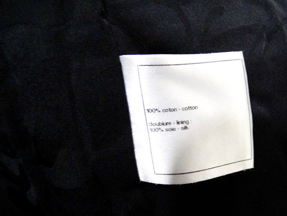 Chanel Black Tweed & Silk Lined Cropped Sleeve Jacket