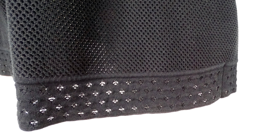 Chanel Black Perforated Cotton Mini Babydoll Dress