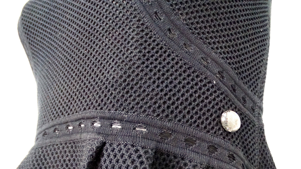 Chanel Black Perforated Cotton Mini Babydoll Dress
