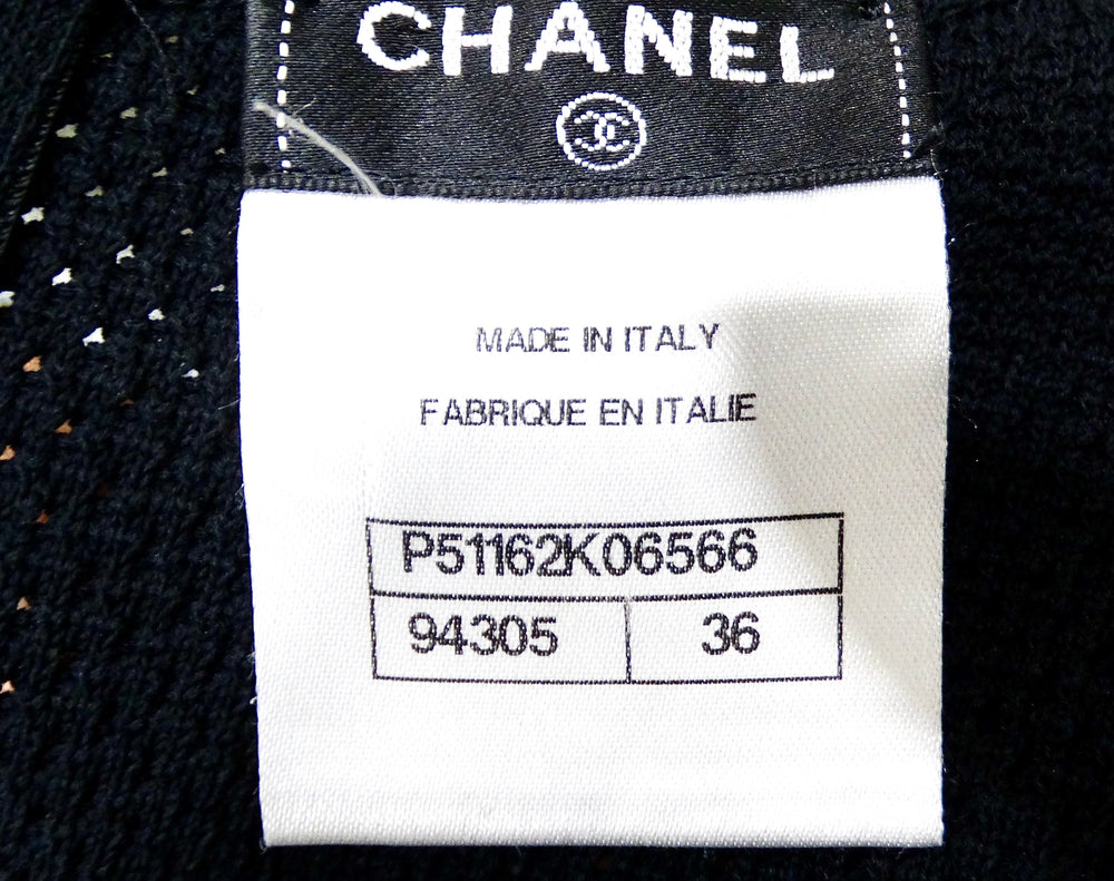 Chanel Black Perforated Cotton Mini Babydoll Dress