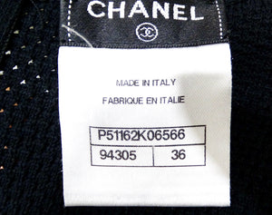 Chanel Black Perforated Cotton Mini Babydoll Dress