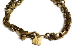 Ashley Pittman Beaded Gold-Tone Chain Link Statement Necklace