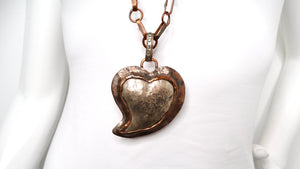 Bolin Hammered Copper & Sterling Silver Heart Pendent Necklace