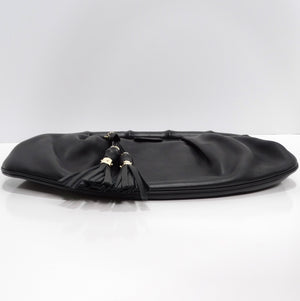 Gucci Black Leather Bamboo Clutch