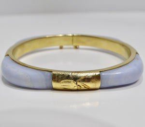 18K Gold Plated 1960s Blue Stone Cuff Bracelet