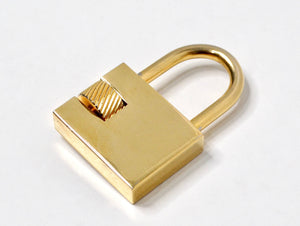 Christian Dior Gold-Tone Logo Engraved Padlock Charm Pendant