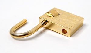 Christian Dior Gold-Tone Logo Engraved Padlock Charm Pendant
