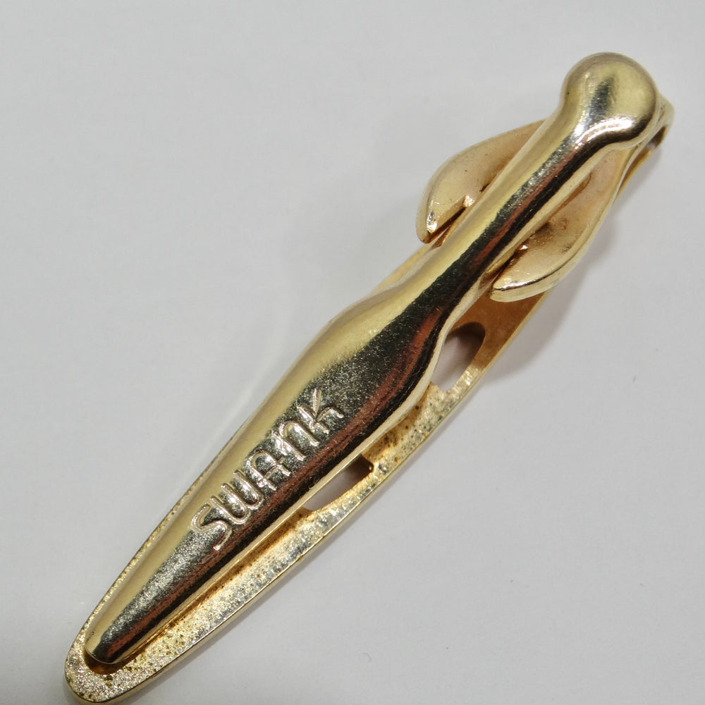 Swank 18K Gold Plated Vintage Cuff Links and Tie Clip Set