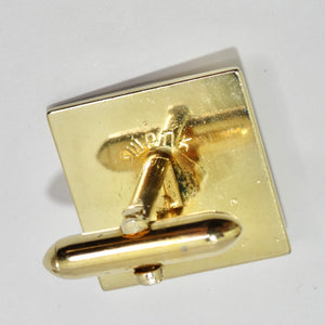 Swank 18K Gold Plated Vintage Cuff Links and Tie Clip Set