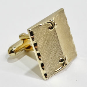 Swank 18K Gold Plated Vintage Cuff Links and Tie Clip Set