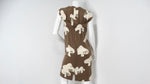 1960s Donald Brooks Mushroom Print Taupe Dress