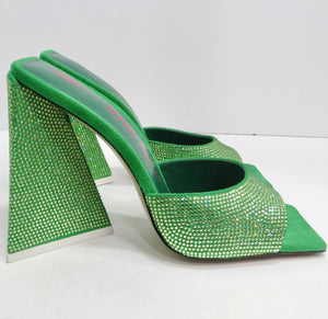 The Attico Green Devon Heeled Sandal
