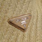 Prada Raffia Woven Jute & Gold Python-Trimmed Shoulder Bag
