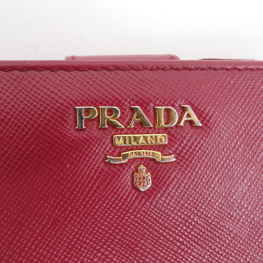 Prada Saffiano Leather Compact Wallet Pink – Vintage by Misty