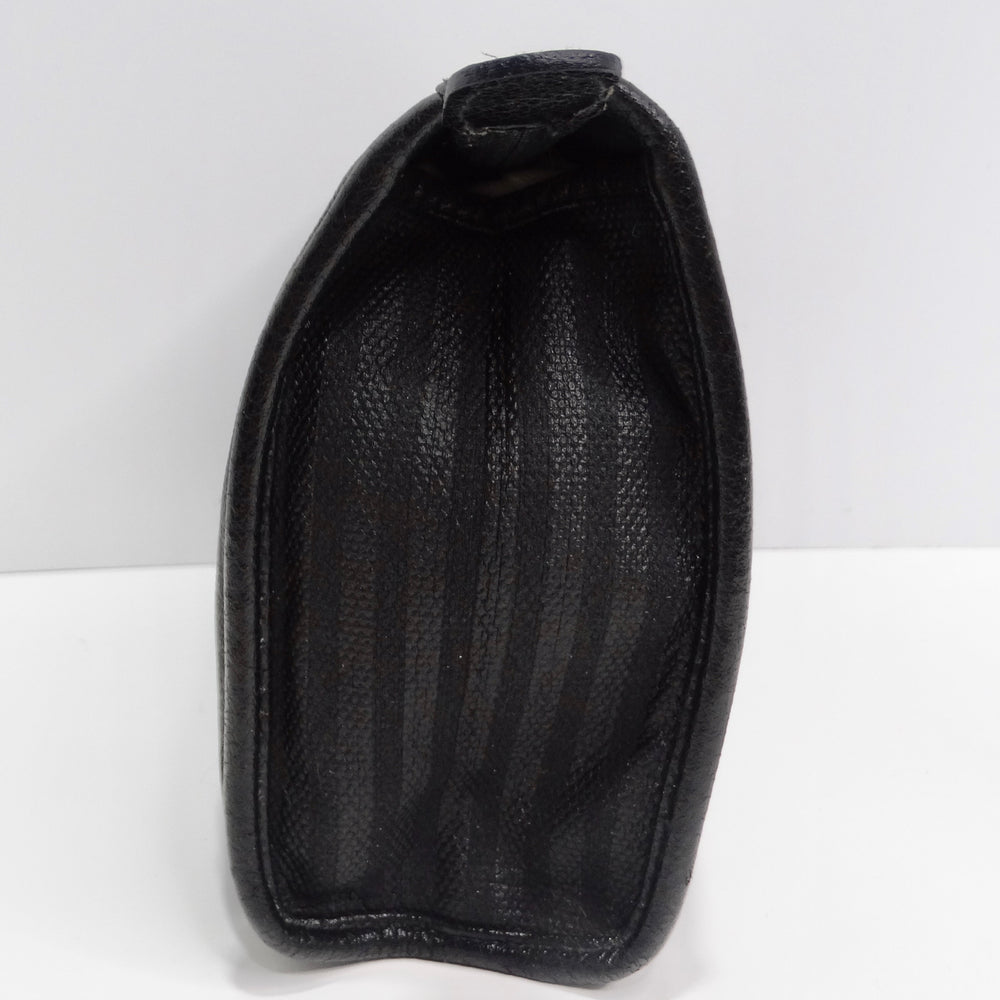 Fendi 1990s Black Striped Makeup Bag