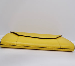 Valextra Yellow Leather Clutch