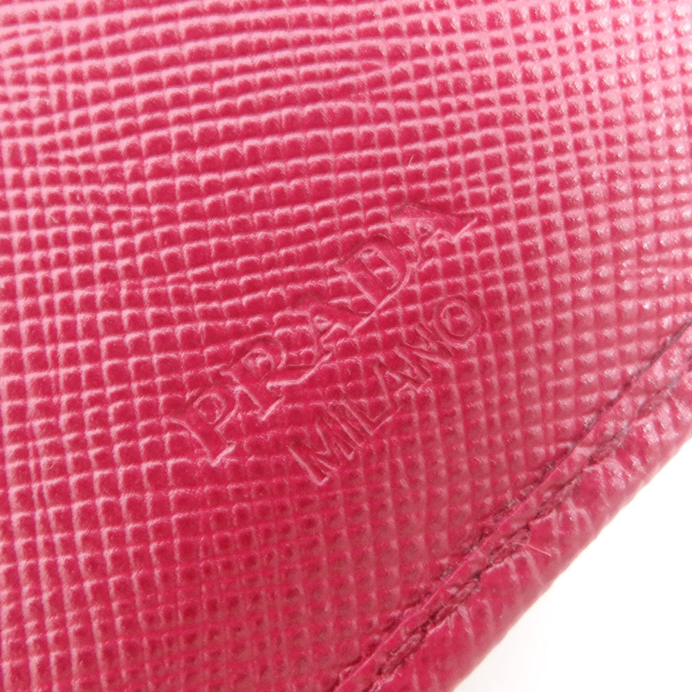 Prada Saffiano Leather Compact Wallet Pink