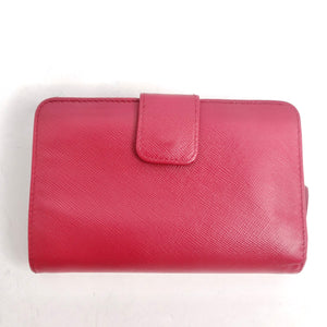 Prada Saffiano Leather Compact Wallet Pink