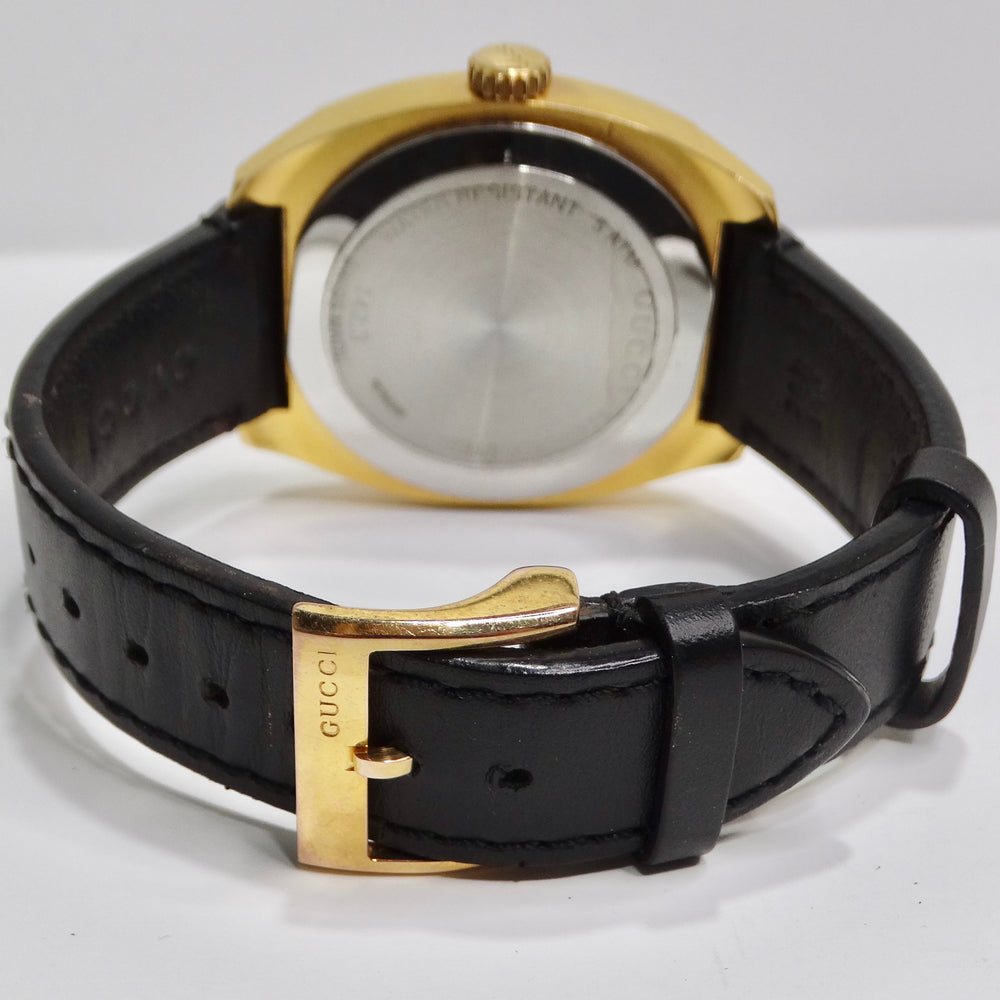 Gucci GG2570 Gold Tone Black Leather Watch