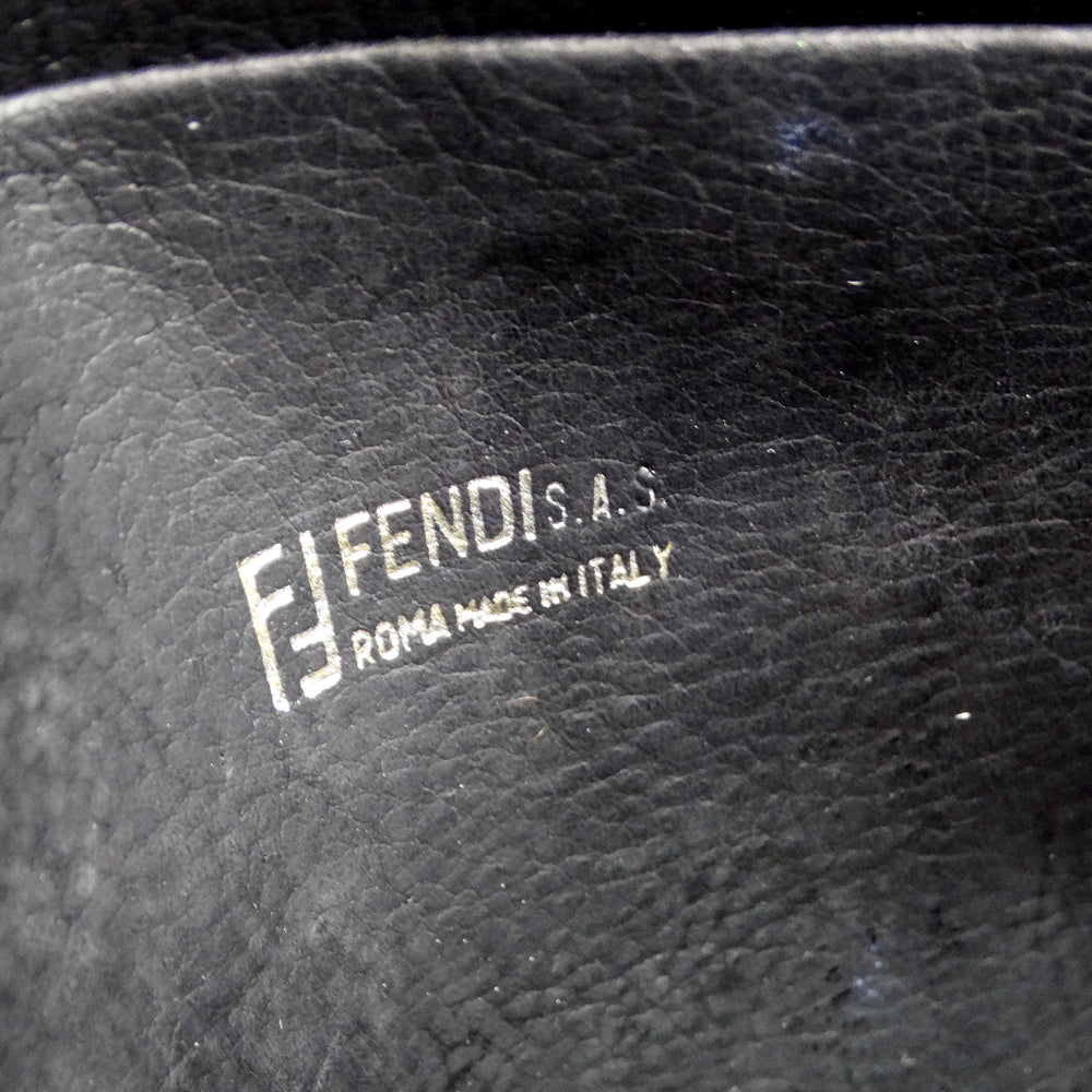 Fendi 1990s Black Striped Makeup Bag