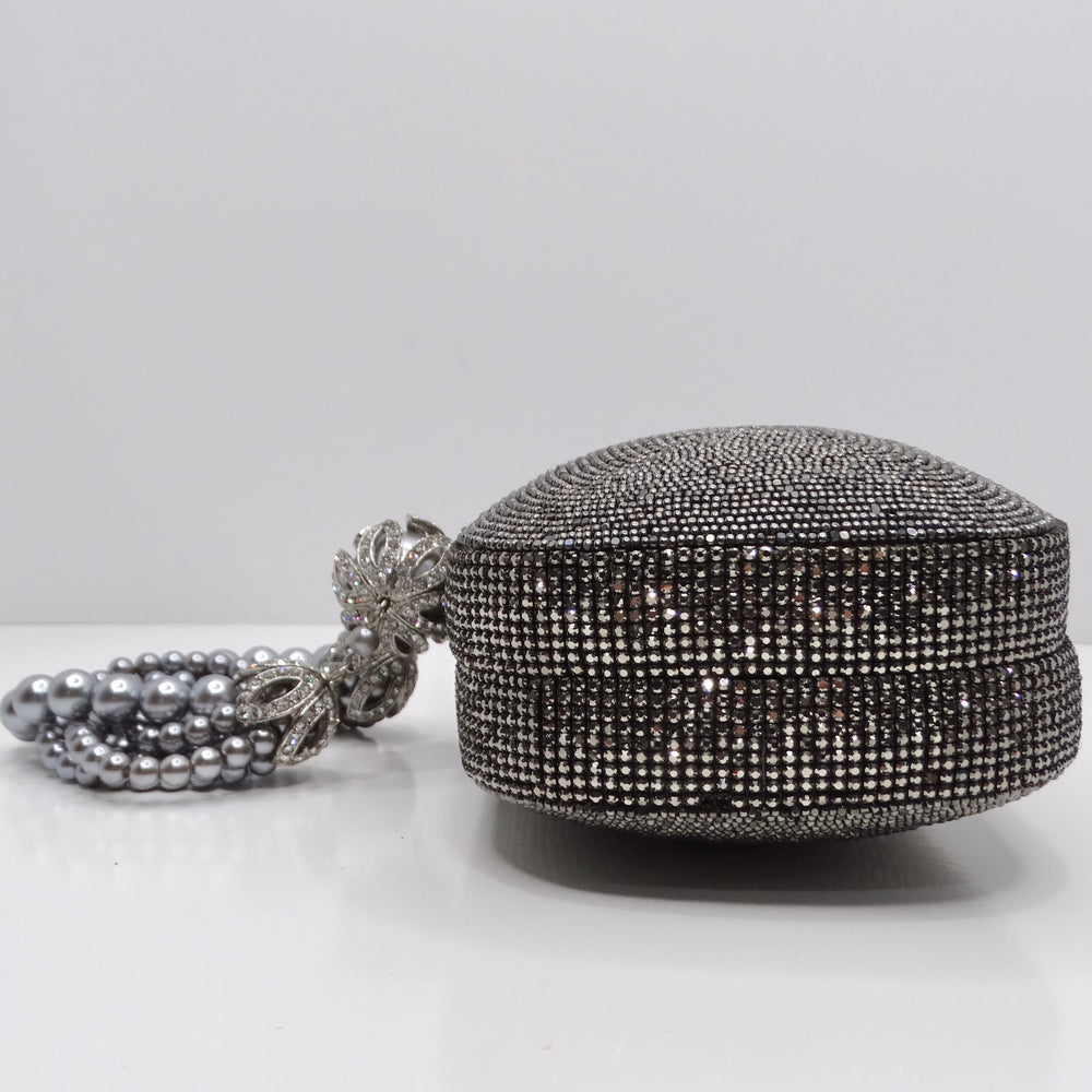 Crystal Embellished Faux Pearl Clutch Bag