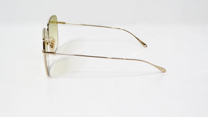 Gucci Gold-Tone Square Tinted Sunglass With Attachable Hanging Heart Charms