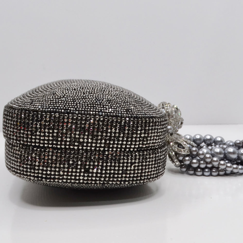 Crystal Embellished Faux Pearl Clutch Bag