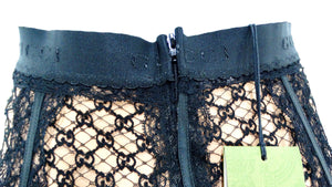 Gucci GG Lace Embroidered Midi Skirt With Attachable Silk Slip