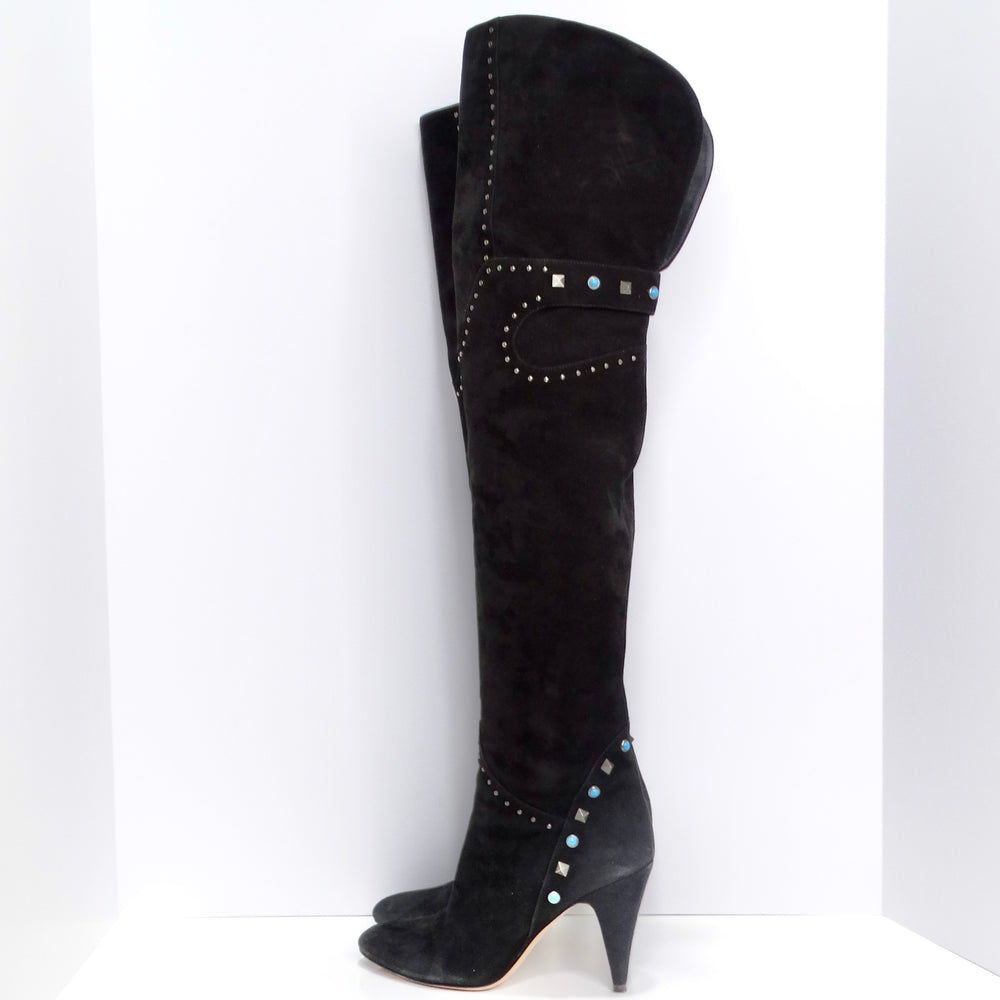 Valentino Rockstud Rolling Over-the-Knee Boot
