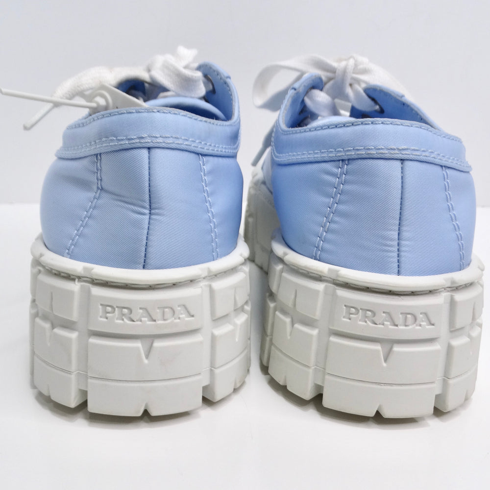 Prada Double Wheel Re-Nylon Gabardine Sneakers in Light Blue