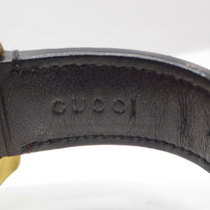 Gucci GG2570 Gold Tone Black Leather Watch