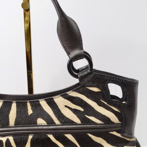 Cartier Zebra Print Pony Hair 90s Shoulder Bag