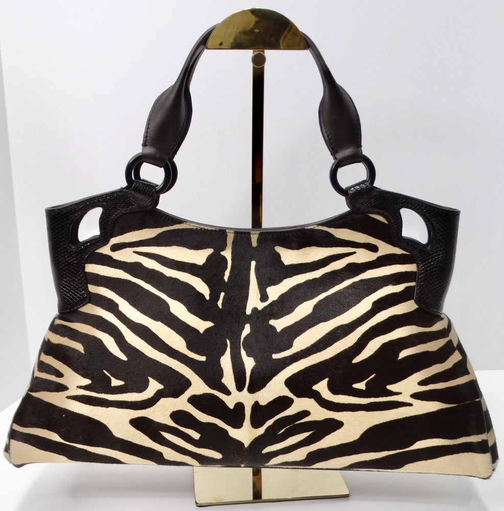 Cartier Zebra Print Pony Hair 90s Shoulder Bag