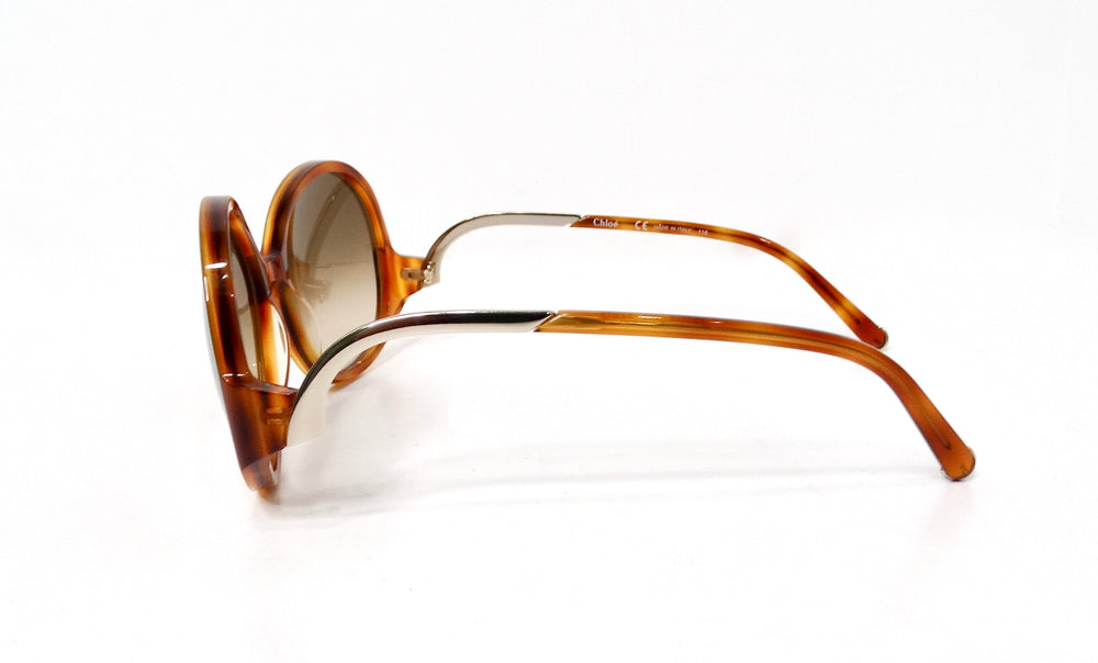 Chloe Blonde Tortoise Round Oversized Sunglasses
