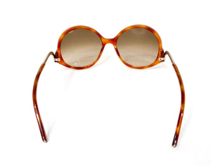 Chloe Blonde Tortoise Round Oversized Sunglasses