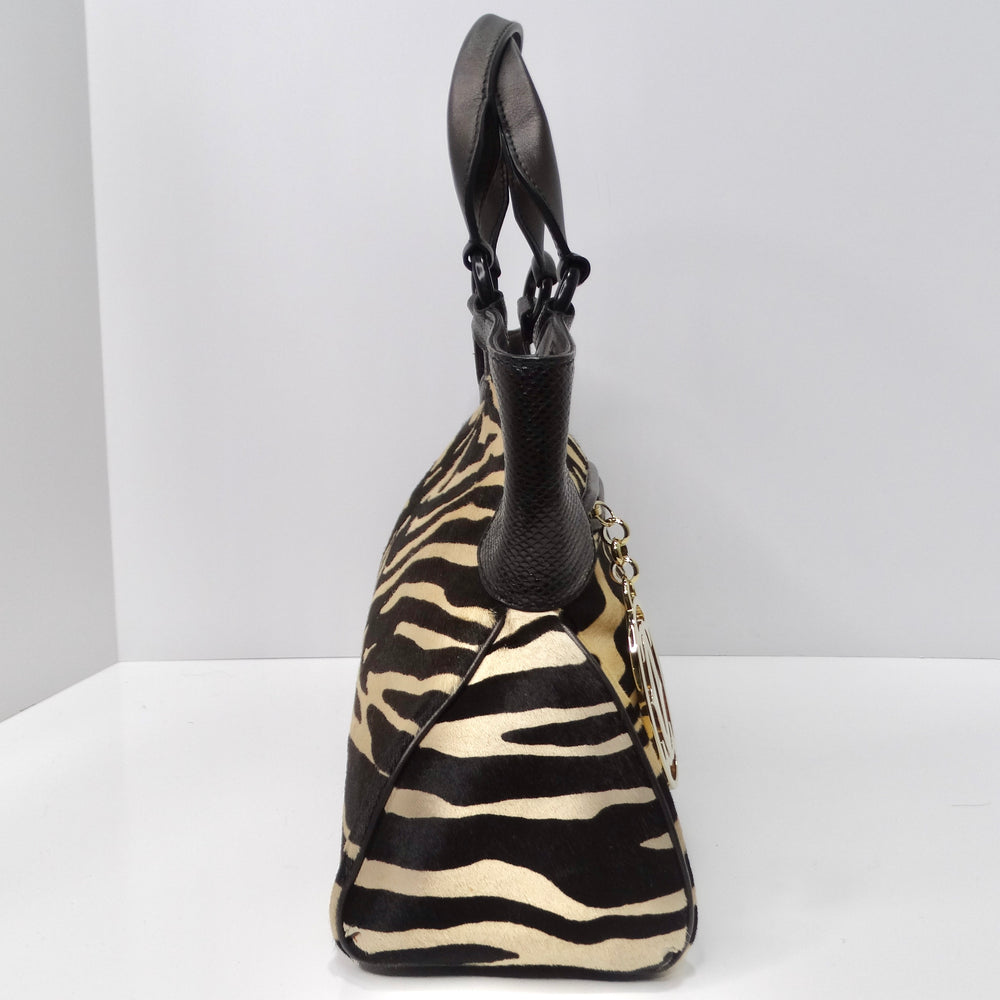 Cartier Zebra Print Pony Hair 90s Shoulder Bag