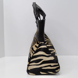 Cartier Zebra Print Pony Hair 90s Shoulder Bag