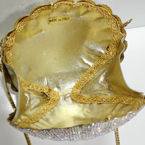 1980s Swarovski Crystal Sea Shell Handbag