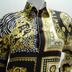 Versace Silk Baroque Button Up Shirt