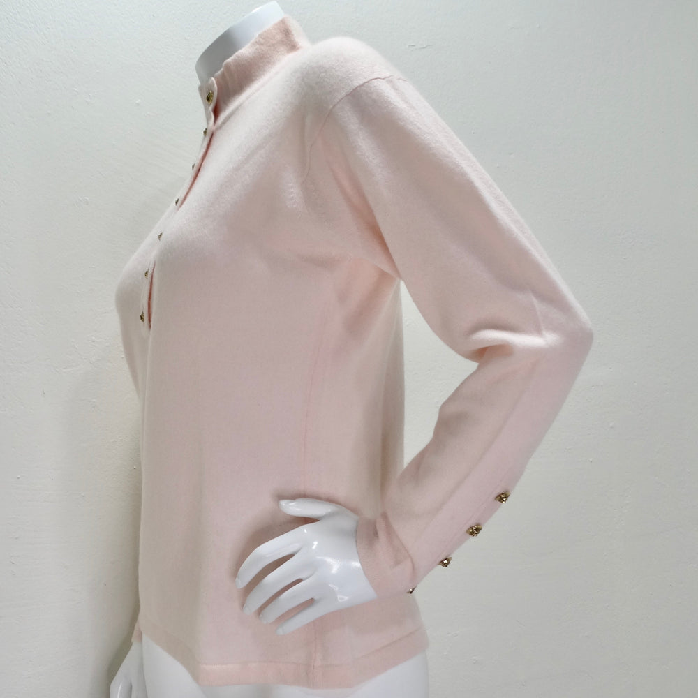 Valerie Louthan 90s Pink Cashmere Polo Sweater