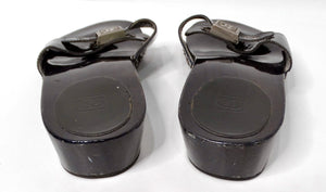 Chanel Black Patent Leather & Wood Clog Slides circa Y2K