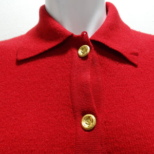 Chanel 90s Red Cashmere Cardigan