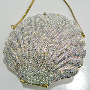 1980s Swarovski Crystal Sea Shell Handbag