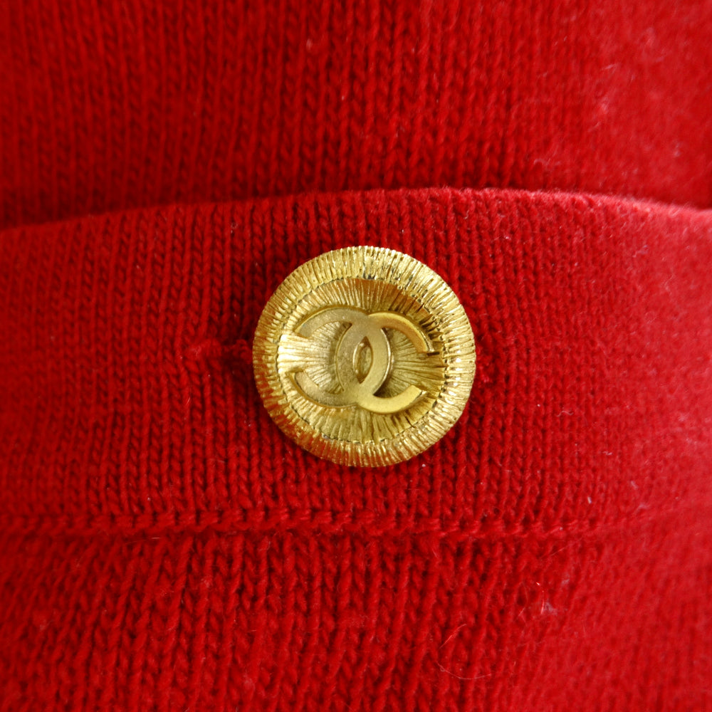 Chanel 90s Red Cashmere Cardigan