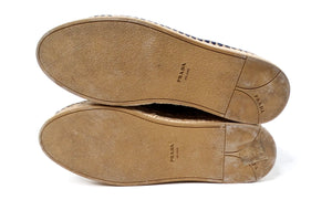 Prada Navy Blue Suede Platform Espadrille Ankle Boots