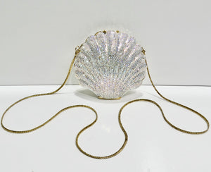 1980s Swarovski Crystal Sea Shell Handbag