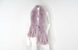 1990s Neiman Marcus Blush Purple Dyed Fox Fur Scarf