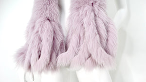 1990s Neiman Marcus Blush Purple Dyed Fox Fur Scarf